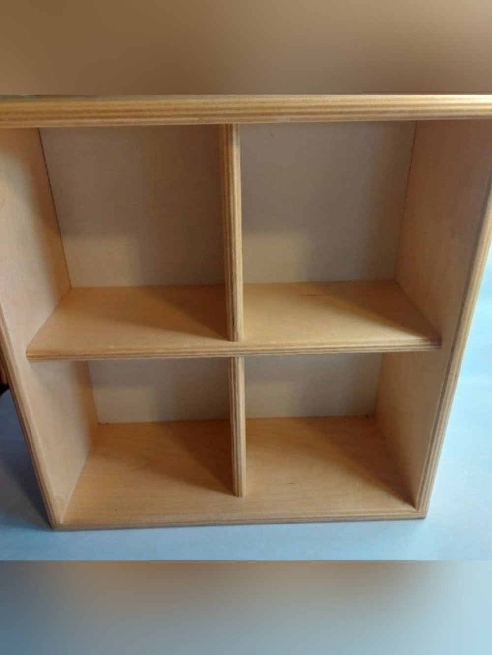 Natural Wood 4-Compartment Wall Shelf | Home Wall Decor - Picture 2 of 12
